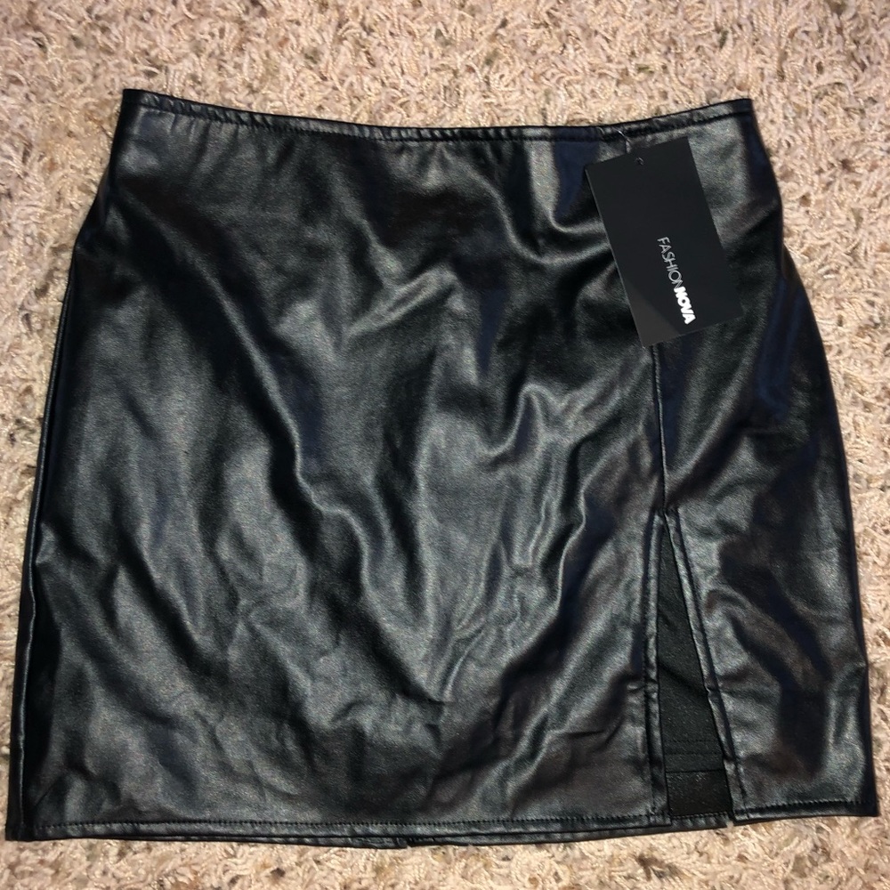 faux leather skirt